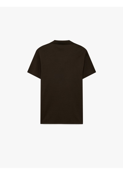 Koton Kısa Kollu Pamuklu Slim Fit Polo Yaka Tişört Kahverengi 6sam10291mk Kahve