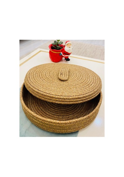 Doğal,jüt,hasır,35x35 Kapaklı Desenli,sepet,dolap Içi,çocuk Odası,düzenleyici,ekmek Sepeti Hasır Hasır