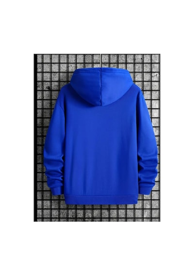 Medinenur Palmiye Baskılı Cepli Kapüşonlu Sweatshirt Lacivert