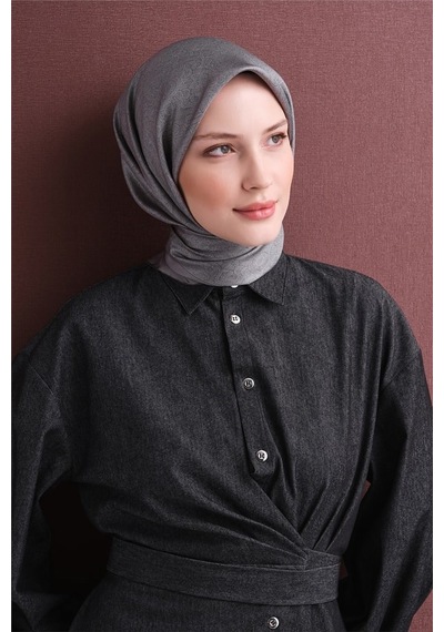 Armine İpek Eşarp 2027 Kış - 9601-51 Gri Twill