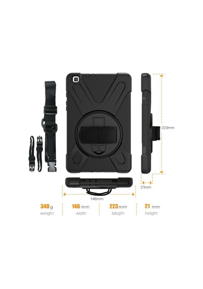 Samsung Uyumlu Tab A8 T290 T295 Kılıf Zırhlı Darbe Etkili Silikon Stand