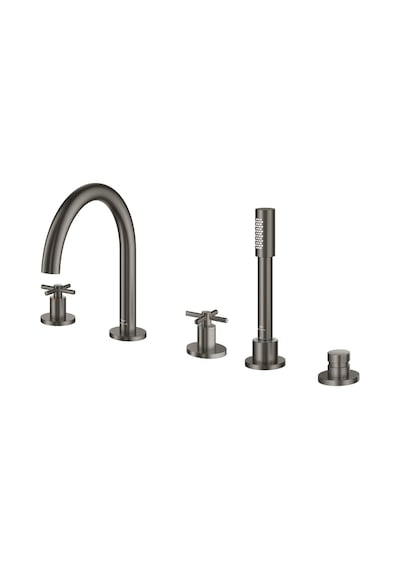 Grohe Atrio 29408AL0 5 Delikli Ankastre Küvet Bataryası Sıva Üstü Grubu - Siyah