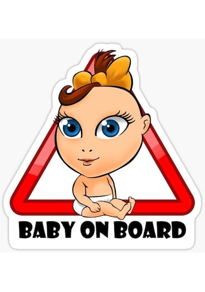 Arabada bebek var Baby On Board Sticker Etiket 19CM md3