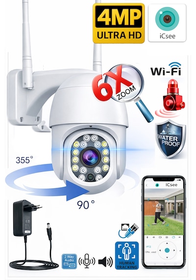 Ventus Icsee 5407 4mp Lens 360 Görüş Hareketli Waterproof Gece Görüş Sesli Görüşme Akıllı Kamera