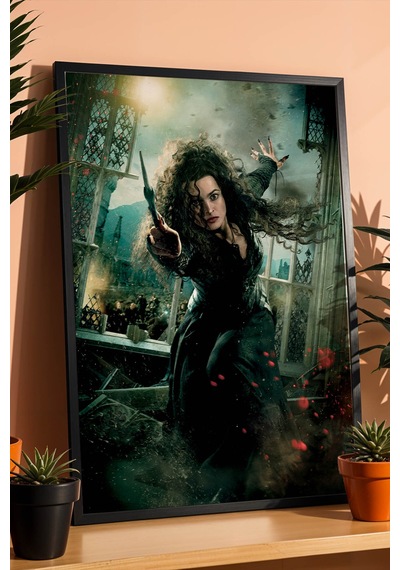 Bellatrix Lestrange Özel Tasarım Çerçeveli Tablo - Lüks Harry Potter Karakter Posteri Duvar Dekoru Siyah Bellatrix Lestrange Özel Tasarım Çerçeveli Tablo - Lüks Harry Potter Karakter Posteri Duvar Dekoru Siyah