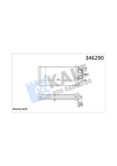 Kale 346290 Kalorifer Radyatörü - Peugeot 307 2001-2005 1.4 Hdi Dizel 6448k4