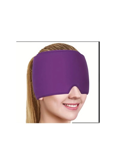 Yıwushı 1 Adet Yeniden Kullanılabilir Jel Şapkası, Yüz İçin Soğutucu Jel Bandana Mor