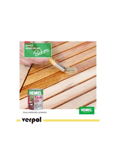 Hemel Teak Oıl 2,5 Lt Dış Mekan Ahşap Ve Bahçe Mobilyaları İçin Doğal 0.3