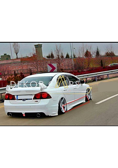 Dekorcars Honda Civic Fd6 Mügen Marşpiyel Sağ Sol Takım Fiberglass Boyasız