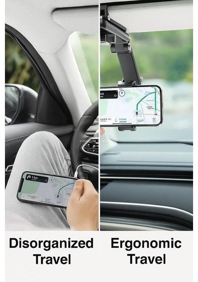 Güneşlik Üzerine Takılan, 1080 Döner Ayarlı, Araç Telefon Tutucu, Universal Evrensel Cep Telefonu Standı, Pasl Diğer