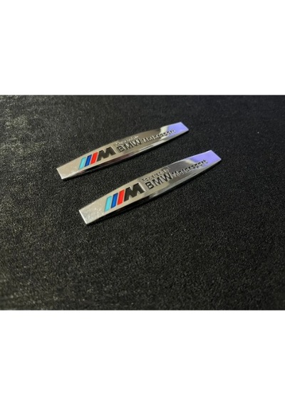 Powered By Bmw M Motorsport Metal Çamurluk Logo 2 Ad Car Logo