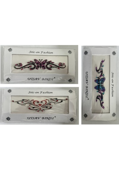 Airbrush Tattoo Taşlı Yapıştırma Dövme 3'lü Set7