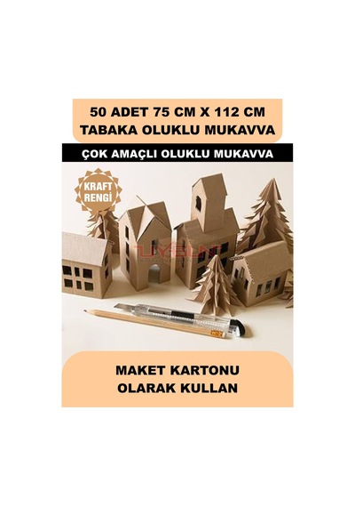 50 Adet 75cm X 112cm Baskısız Tabaka Oluklu Mukavva, Çocuk Etkinlik Kartonu, Maket Kartonu, Kargo Kartonu