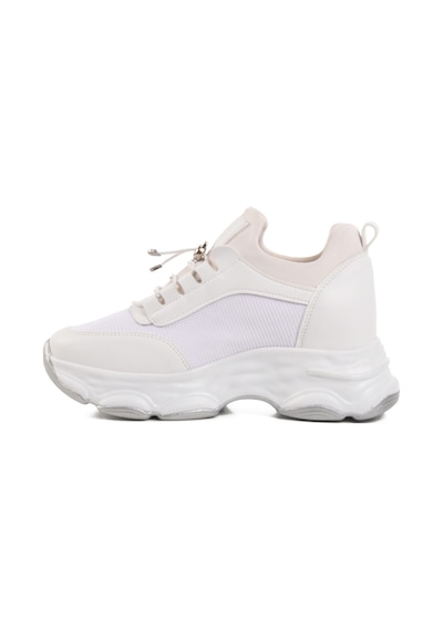 Beyaz Yüksek Taban Kadın Sneaker 6064 Z Beyaz