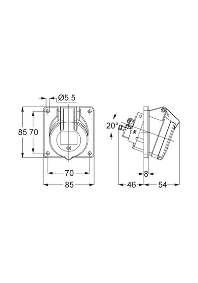 Mete Enerji T12757V 5x16A 3P+N+E 6H Ip44 Makina Prizi Vida Bağlan