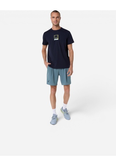 Asics Court Core Graphıc Tee Erkek Lacivert Kısa Kollu Tshirt 2041a355-401