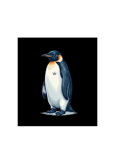 Erkek T-shirt Penguen Baskılı Bisiklet Yaka Kısa Kol Yazlık Tişört - Siyah
