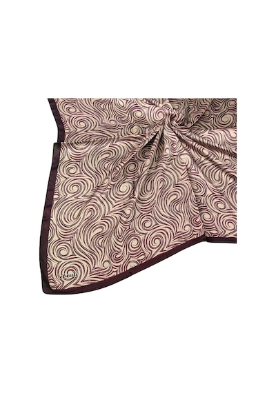 Mim Eşarp Ebruli Jan Jan Spiral Desenli Eşarp 90x90 Cm Gold - Siyah