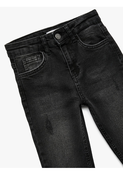 Koton Pamuklu Cepli Slim Fit Denim Pantolon Siyah 6wkb40007td Siyah