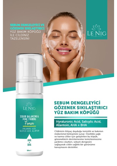 Le Nig Sebum Dengeleyici Yüz Temizleme Köpüğü 200 ML