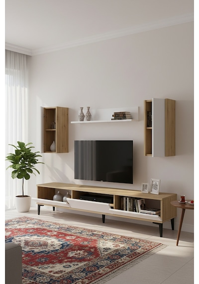Tvr1899db - Aplos Tvr180 Tv Ünitesi Takım , Tv Sehpası Safirmeşe-beyaz Kapak 180cm Tvr1899db - Aplos Tvr180 Tv Ünitesi Takım , Tv Sehpası Safirmeşe-beyaz Kapak 180cm