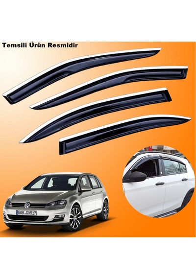 Vw Golf 7 Krom Cam Rüzgarlığı Abs Nikelajlı Krom Mügen Cam Rüzgarlığı 2013 - 2020 Arası 4 Parça