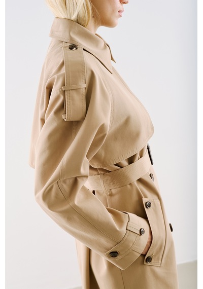 Manuka North Tasarım Kruvaze Trençkot Camel Aw26trc00001-05