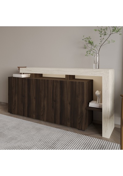 İnarch Dizayn Beliz Led Işıklı Modern Konsol 170 Cm, 4 Kapaklı Ve İç Raflı Depolama, Şık Tasarım Traverten İnarch Dizayn Beliz Led Işıklı Modern Konsol 170 Cm, 4 Kapaklı Ve İç Raflı Depolama, Şık Tasarım Traverten