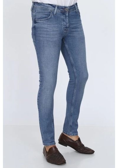 Digital Jeans Erkek Slim Fit Dar Kesim Dar Paça Kot Panto Açık Mavi Açık Gri