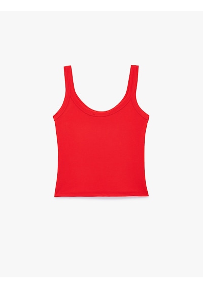 Koton Modal Kumaş Slim Fit U Yaka Askılı Top Kırmızı 6sak10035pk