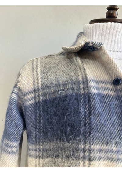 Unisex Jakarlı Oversize Mavi Gömlek Mavi