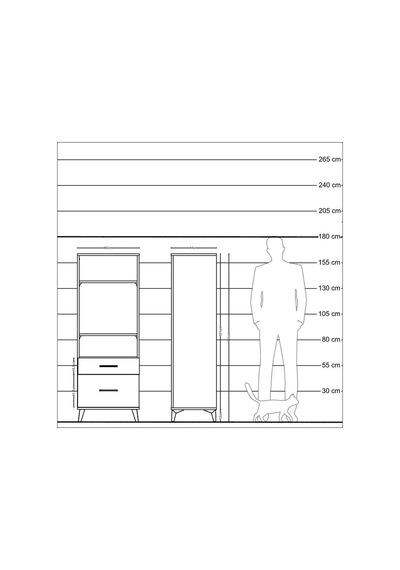 Hyperion Dolap 3 Raflı 2 Çekmeceli 60x44x163 Antrasit-antrasit Antrasit