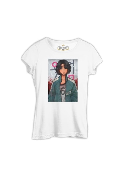 Squid Game - Player 067 Beyaz Kadın Tshirt
