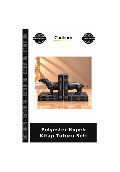 Delux Serisi Polyester Köpek Kitap Tutucu Seti Kitaplık Klasik Süs