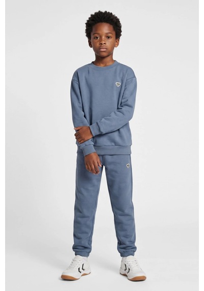 Hummel Pamuklu Logolu Loose Fit Bisiklet Yaka Sweat Unisex Çocuk Sweat 232950-2828 Mavi