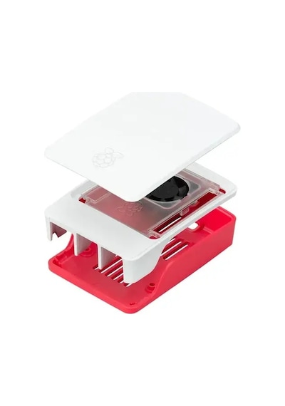 Raspberry Pi 5 Lisanslı Kutu - Kırmızı Beyaz