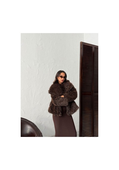Verymoda Peluş Kaban F2040 Koyu Kahve