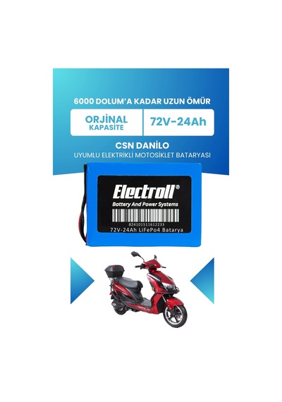 Csn Danilo Batarya Standart Kapasite Lifepo4 72v 24ah Elektrikli Motosiklet Bataryası