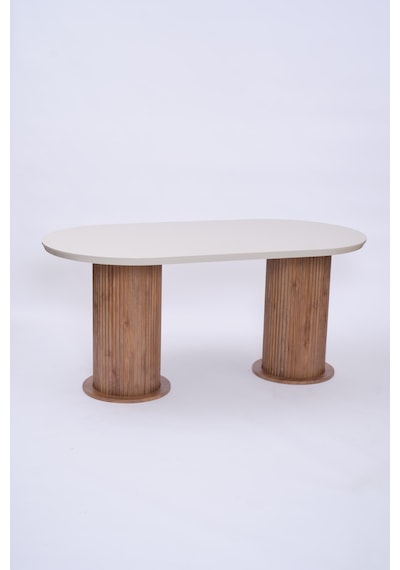 Bohem Traverten Boyalı Highgloss Mdf Yemek Masası 90 170 Kayın