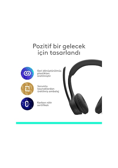 Logitech Zone 300 Gürültü Önleyici Mikrofonlu Kablosuz Bluetooth Kulaklık - Siyah