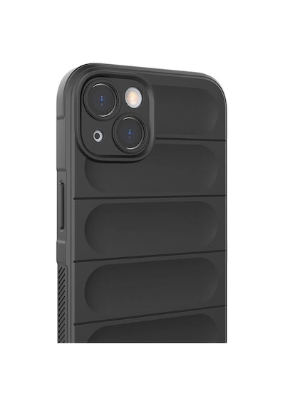 Rba Aksesuar Apple Uyumlu iPhone 13 Kılıf Esnek Tpu Oyuklu Arka Yüzey Tasarımlı Rba Etnik Silikon Kapak - Siyah Siyah