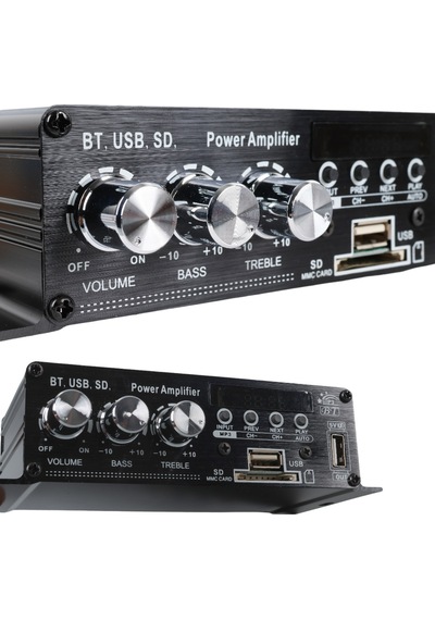 Magicvoice YW-406L12 V 100 W Motosiklet Bluetooth USB/SD 2 Kanal Pazarcı Anfi 154 x 80 x 42 MM