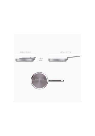 Joseph Joseph 1000025 Space Paslanmaz Çelik 24 Cm Kızartma Tavası Inox