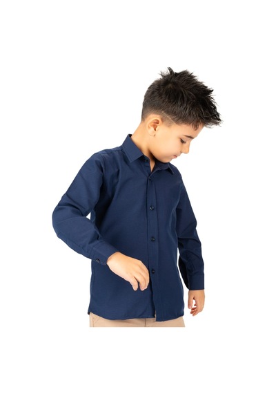 Mnk Baby & Kids Düz Renk Erkek Çocuk Gömlek Mnk0575 Lacivert