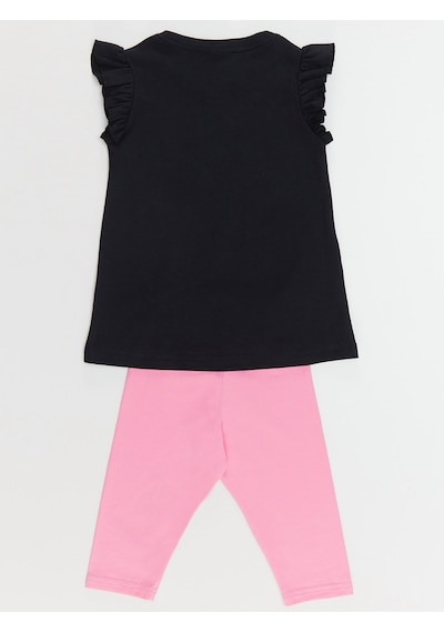 Denokids Unicorn Gücü Kız T-Shirt Tayt Takım Çok Renkli