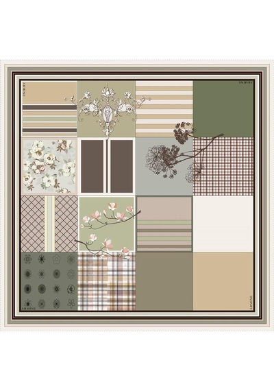 Armine İpek Eşarp Nostalji - 8303-33 Twill - 8128-21