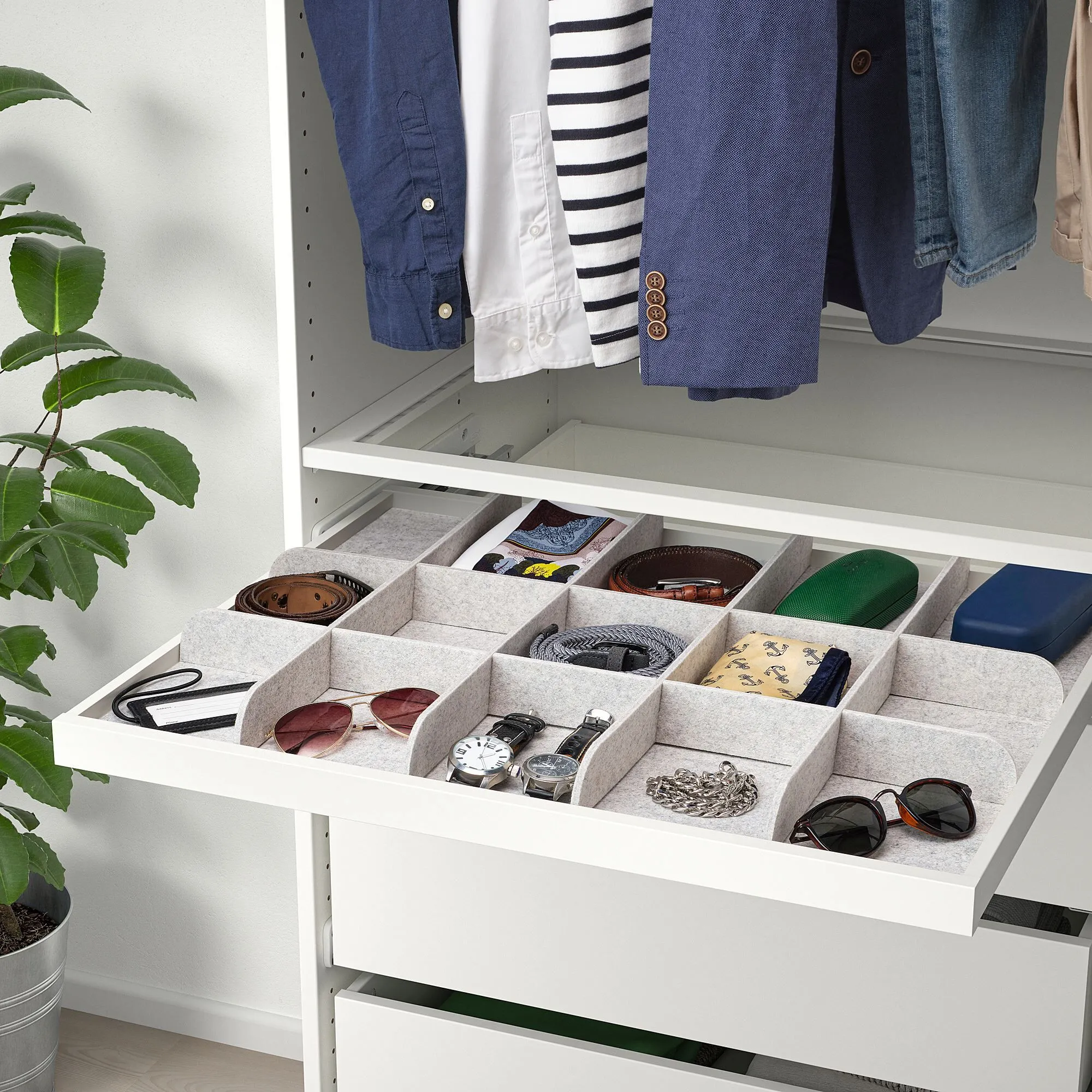 Ikea Komplement Açık Gri 75x58 Cm Sürgülü Raf İçi Düzenleyici Açık Gri