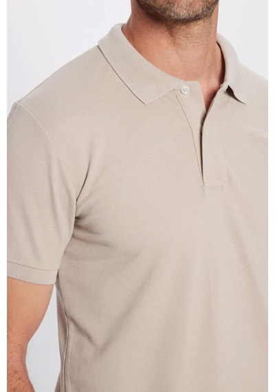 Tudors Erkek Slim Fit Dar Kesim %100 Pamuk Gri Polo Yaka Tişört-32780 Gri
