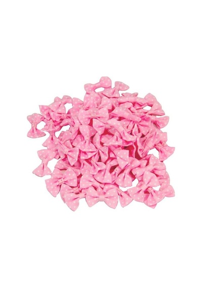 Pembe Beyaz Puantiyeli Fiyonk Süsleme Malzemesi 3 cm (500 Adet)