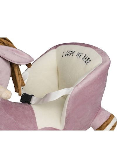 Vavbaby Sallanan At Ahşap Peluş Yumuşak - Eşek Pembe